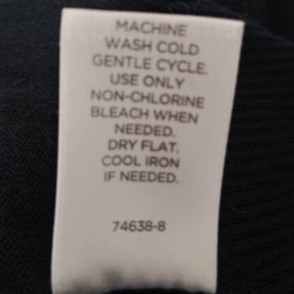 JCP Cashmere Blend Navy Blue Sweater Petite Size XL Cowl Neckline - Picture 5 of 5